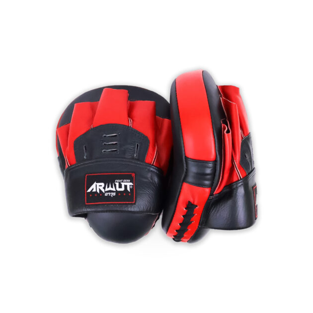 ARWUT FOCUS MITTS CURVED GENUINE LEATHER FMC1 BLACK/RED - Image 3