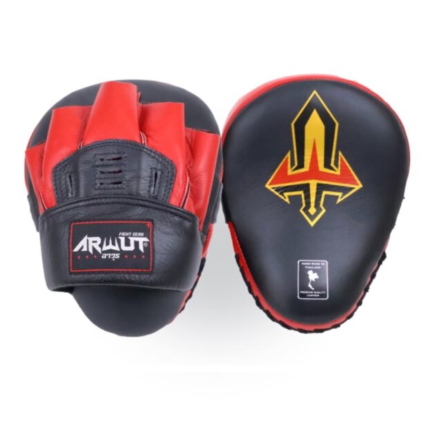 ARWUT FOCUS MITTS CURVED GENUINE LEATHER FMC1 BLACK/RED