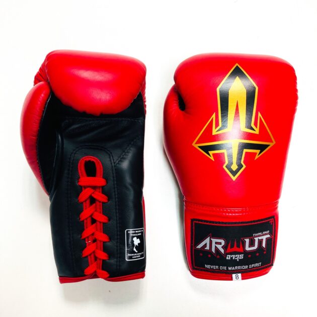 ARWUT LACE UP BOXING GLOVES BG3 RED - Image 2