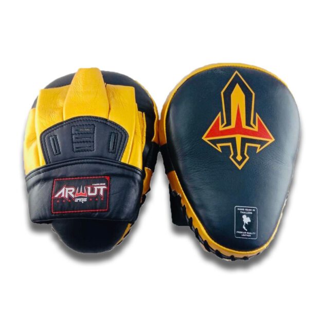 ARWUT FOCUS MITTS CURVED GENUINE LEATHER FMC1 BLACK/GOLD